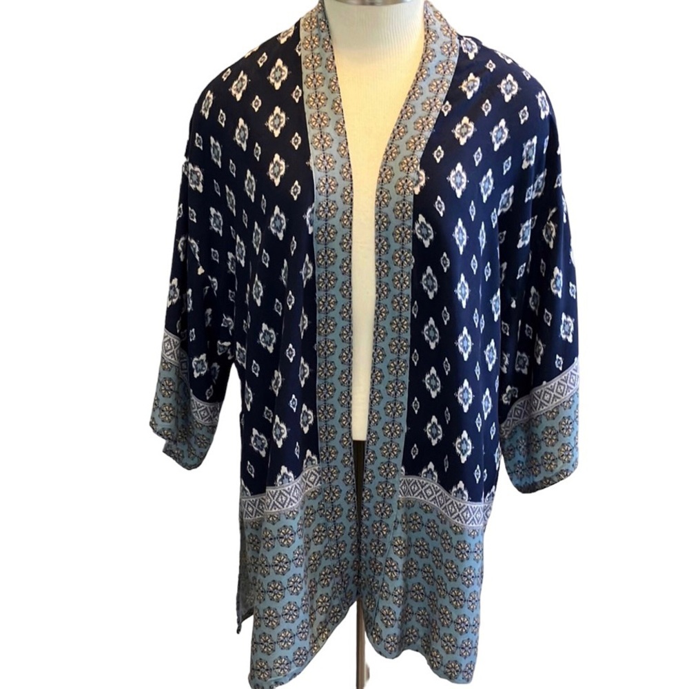 Knox Rose bohemian medallion kimono blue size S/XS - Picture 14 of 14
